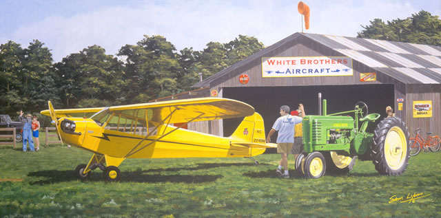 "Field of Dreams" - Sam Lyons - Piper J-3 Cub Aviation Art